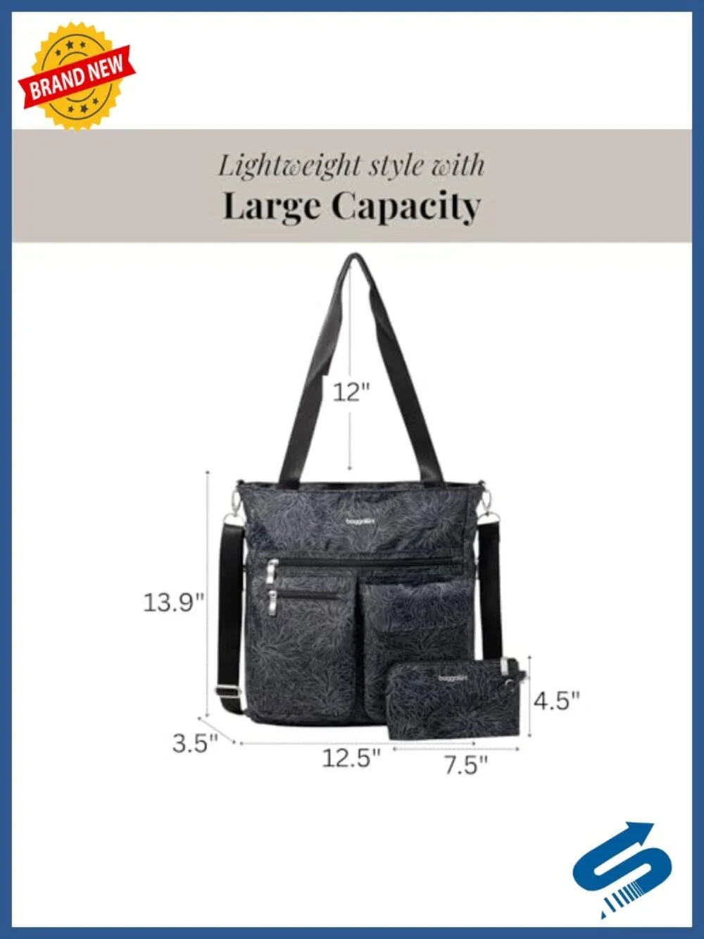 Baggallini Modern Everywhere Tote - 13.1L Lightweight Carry-On Travel Tote with